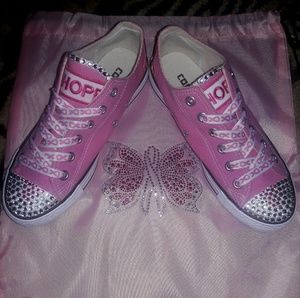 Customized "BREAST CANCER AWARENESS" Converse